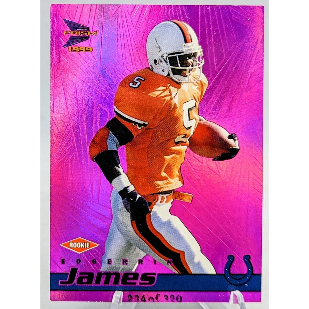 1999 Pacific Prism Football Edgerrin James Indianapolis Colts Purple Rookie /320